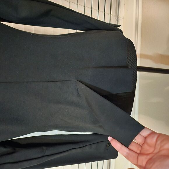 Banana Republic Washable Ponte Inverted Collar Blazer Black NWT Size 2 - Picture 3 of 9